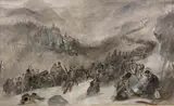 Napoleon's Army Crossing the Alps by George Bryant Campion, watercolour, sold Apr 2021