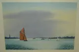 Harwich harbour, Essex by Geoffrey Philip Richardson, watercolour, sold Apr 2021