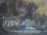 Duck Decoy in Lincolnshire 1797 by John Claude Nattes, watercolour and bodycolour, sold Apr 2021