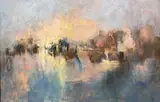 Fishing quay by Carol Sproston, 2009, oil on canvas, sold Apr 2021