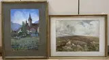 Sheep on a hillside, 27 x 37cm and Katherine Parsons by Edwin Charles Pascoe Holman, watercolour, offered Apr 2021