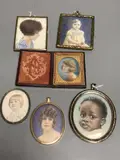 A collection of miniature portraits by Phyllis Cooper, watercolour, sold Apr 2021