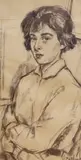 Portrait of Miss Nicola Taylor by Llewellyn Petley-Jones, charcoal, sold Apr 2021