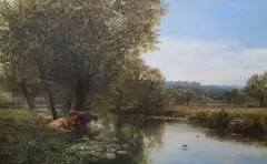 Untitled by George Vicat Cole, 1885, oil on canvas, sold Mar 2021