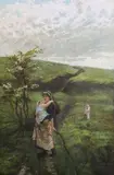 5 x 23.5in by Alice Mary Havers, Oil on canvas relined, sold Mar 2021