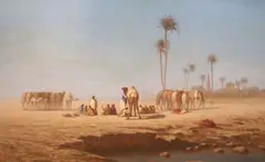 Untitled by Théodore Frère, 1855, oil on wood, sold Mar 2021