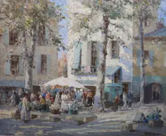 5 x 29.75in by William Lee Hankey, oil on canvas, sold Mar 2021