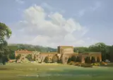Glyndebourne' signed, inscribed verso and dated 1984 11 x 15.5in by Frank Wootton, 1984, oil on canvas, sold Mar 2021