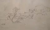 Cefalu' inscribed and dated 8th July 1847 and numbered 226, Spink & Son Ltd label verso 8 x 12.75in by Edward Lear, ink and pencil, sold Mar 2021