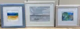 Misty loch scene with rowing boat by Ann Brunskill, watercolour and crayon, sold Mar 2021