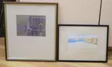 Winter Evening, Westminster Bridge' and another watercolour of a coastal scene by T* James, both signed, 13 x 18cm & 11 x 18.5cm by Gordon Hales, watercolour, sold Mar 2021