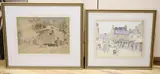 A Corner of Brighton' and 'An Old Caravan by David Thomas Rose, watercolor, sold Mar 2021