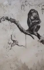 No Monkeying by Leonard Robert Brightwell, etching, sold Mar 2021
