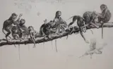 High Life by Leonard Robert Brightwell, etching, sold Mar 2021