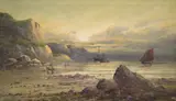 A summer evening on the Sussex coast by Fred Hider, oil on canvas, sold Mar 2021