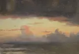 Clouds in sunset, 17 x 24cm by Frederick R. Fitzgerald, oil, sold Mar 2021