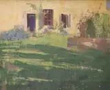 The Canal House, Villereal by Raymond M. Rogers, oil on canvas, sold Mar 2021