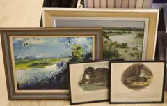 River landscape by Audrey Ashton, oil on card, sold Mar 2021