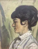 Mrs Graham Eyre by Lewellyn Petley-Jones, oil on canvas, sold Mar 2021