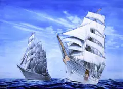 The Tall Ships race 1976 signed 54 x 73cm by Stuart Maxwell Armfield, oil on board, sold Mar 2021