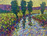 Twilight near Mendips by Paul Stephens, oil on board, sold Mar 2021