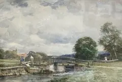 The Lock, Guildford by David Bates, watercolour, sold Mar 2021