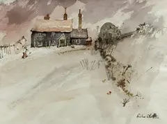 Greatstones Shrimpman by Graham Clarke, watercolour, sold Mar 2021