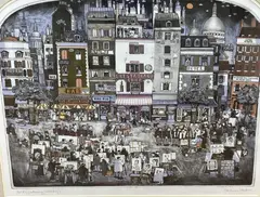 Rue de Wakening by Graham Clarke, etching, sold Mar 2021