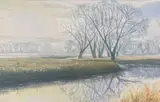 Afternoon Sky,' signed and dated '89, 16 x 24cm by Rebecca Hind, watercolour, offered Mar 2021