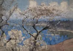 Spring by Lake Leman by Adrian Stokes, watercolour, sold Mar 2021