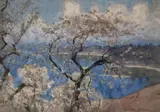 Spring by Lake Leman by Adrian Stokes, watercolour, sold Mar 2021