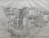 Deyon from below by John Aldridge, pencil, sold Mar 2021