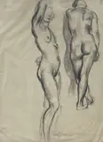 Nude studies by Leon Underwood, 1922, pencil, sold Mar 2021