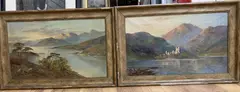 Luss, Loch Lomond and Kilchurn Castle, Loch Awe by W. Richards, oil, sold Feb 2021