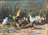 The Despot, label verso, 28 x 38cm by Helen Byrne Bryce, oil on canvas, sold Feb 2021