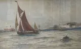 Upnor Castle, Medway by Thomas Bush Hardy, 1893, watercolour, sold Feb 2021