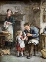 A Willing Hand by Joseph Clark, 1913, watercolour, sold Feb 2021