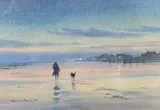 Littlehampton Lights by Denis Pannett, watercolour, sold Feb 2021
