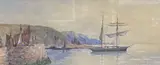 Schooner in harbour by R. Warren Vernon, watercolour, sold Feb 2021