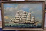American Four master clipper ship 'The Morning Star by Salvatore Colacicco, oil on wood, sold Feb 2021