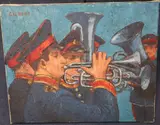 Salvation Army Bandsman by Dennis Gilbert, oil on canvas, sold Feb 2021