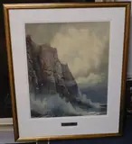 Waves breaking on the shore by Rubens Southey, watercolour, sold Feb 2021