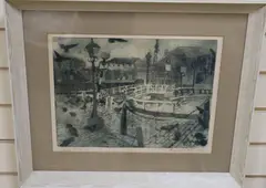 Canal Bridges by Thomas Walsh, pencil, sold Feb 2021