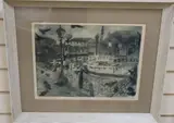 Canal Bridges by Thomas Walsh, pencil, sold Feb 2021