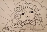 Titled 'M by Alistair Allen, ink, offered Jan 2021