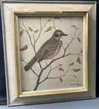 Redwing by Ralston Gudgeon R.S.W., gouache on canvas, sold Jan 2021