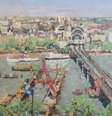 5 x 23.5in by Peter Spens, oil on board, sold Jan 2021
