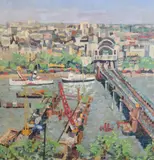 5 x 23.5in by Peter Spens, oil on board, sold Jan 2021