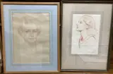 Sepia chalk by William Rothenstein, 1933, pencil, offered Jan 2021