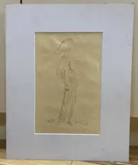 First Suggestion for Lace Ascot Hats by Cecil Beaton, pencil on paper, sold Jan 2021